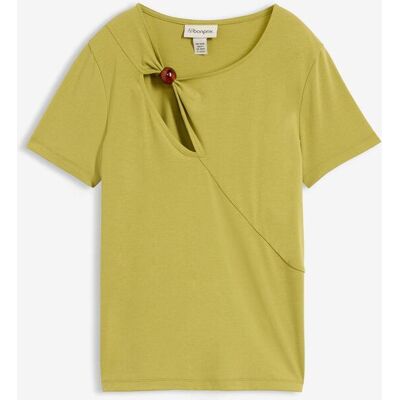 bonprix T-Shirt aus fließendem Viskose-Mixgrün 48Damen bonprix T-Shirt aus fließendem Viskose-Mixgrün 48Damen