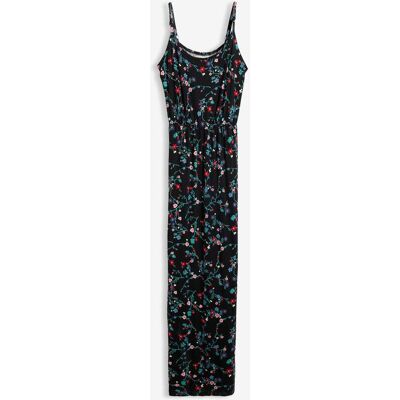 bonprix tailliertes Maxi-Kleid mit Druckschwarz 40Damen bonprix tailliertes Maxi-Kleid mit Druckschwarz 40Damen