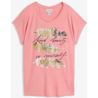 bonprix T-Shirt mit Glitzerdruckrosa 52Damen bonprix T-Shirt mit Glitzerdruckrosa 52Damen