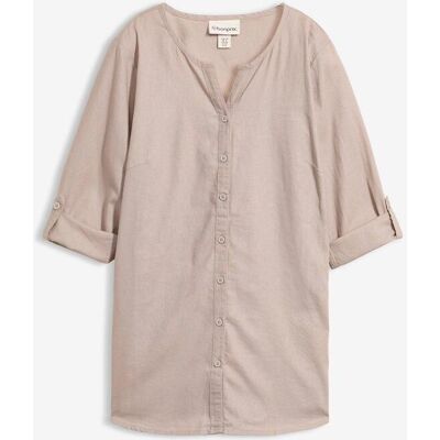 bonprix Bluse mit Leinen, 3/4 Armgrau 48Damen bonprix Bluse mit Leinen, 3/4 Armgrau 48Damen