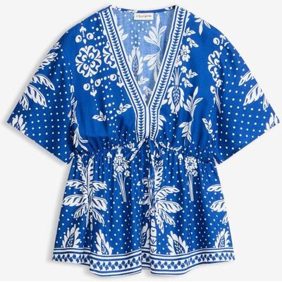 bonprix Bluse aus fließender Viskoseblau 44Damen bonprix Bluse aus fließender Viskoseblau 44Damen