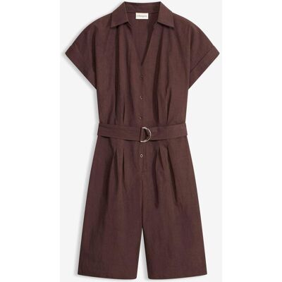 bonprix Jumpsuit mit Bindegürtelbraun 54Damen bonprix Jumpsuit mit Bindegürtelbraun 54Damen