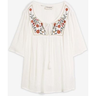 bonprix Crincle- Tunika aus softer Viskoseweiß 40Damen bonprix Crincle- Tunika aus softer Viskoseweiß 40Damen