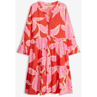 bonprix Tunika-Kleid aus fließender Viskoserot 54Damen bonprix Tunika-Kleid aus fließender Viskoserot 54Damen