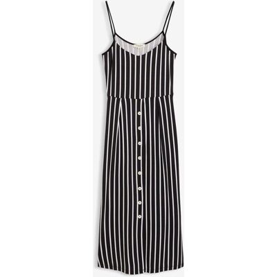 bonprix Sommerliches Jerseykleid mit Knopfleiste und Streifenschwarz 40Damen bonprix Sommerliches Jerseykleid mit Knopfleiste und Streifenschwarz 40Damen