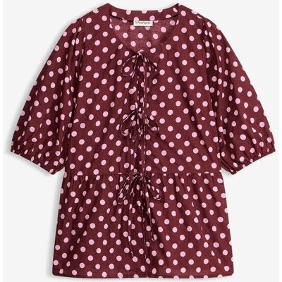 bonprix Bluse mit Schleifen aus reiner Baumwollerot 40Damen bonprix Bluse mit Schleifen aus reiner Baumwollerot 40Damen