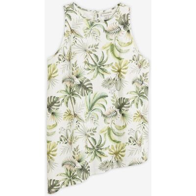 bonprix Bedruckte Bluse aus Leinen-Mixweiß 38Damen bonprix Bedruckte Bluse aus Leinen-Mixweiß 38Damen