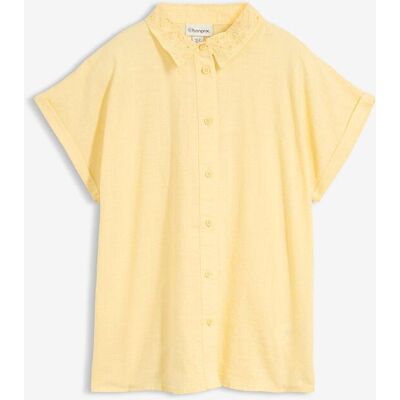 bonprix Baumwoll-Bluse mit Lochstickereigelb 52Damen bonprix Baumwoll-Bluse mit Lochstickereigelb 52Damen