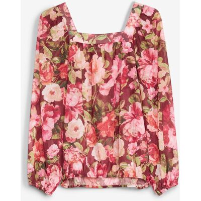 bonprix Bluse mit Ballonsaumrot 54Damen bonprix Bluse mit Ballonsaumrot 54Damen