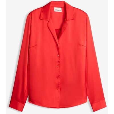 bonprix Bluse aus feinem Satinrot 46Damen bonprix Bluse aus feinem Satinrot 46Damen