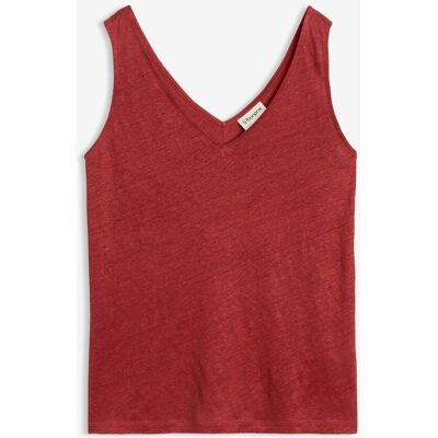 bonprix Tanktop aus reinem Leinenrot 48Damen bonprix Tanktop aus reinem Leinenrot 48Damen