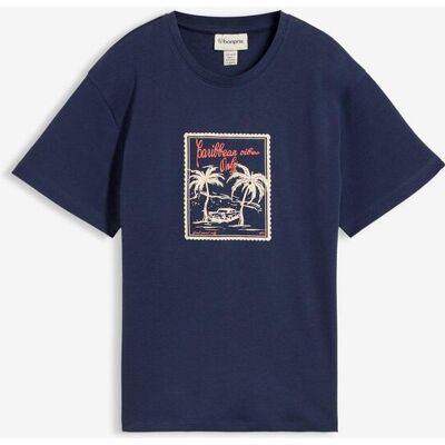 bonprix T-Shirt aus reiner Bio-Baumwolleblau 48Damen bonprix T-Shirt aus reiner Bio-Baumwolleblau 48Damen