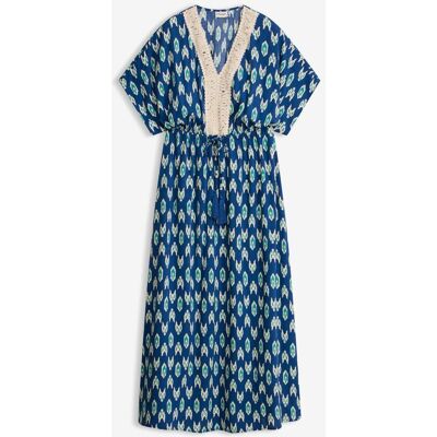 bonprix Maxikleid aus fließender Viskoseblau 48Damen bonprix Maxikleid aus fließender Viskoseblau 48Damen