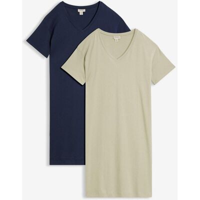 bonprix Oversize-Kleid mit aus reiner Baumwolle (2er Pack)blau 44Damen bonprix Oversize-Kleid mit aus reiner Baumwolle (2er Pack)blau 44Damen