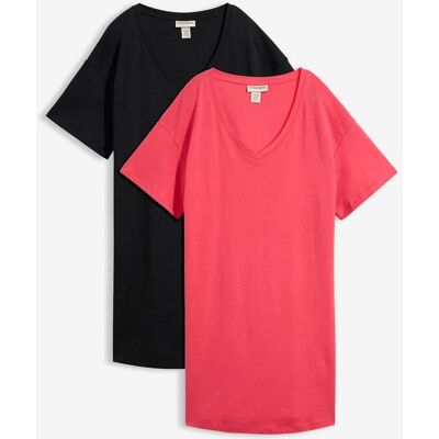 bonprix Oversize-Kleid mit aus reiner Baumwolle (2er Pack)pink 48Damen bonprix Oversize-Kleid mit aus reiner Baumwolle (2er Pack)pink 48Damen