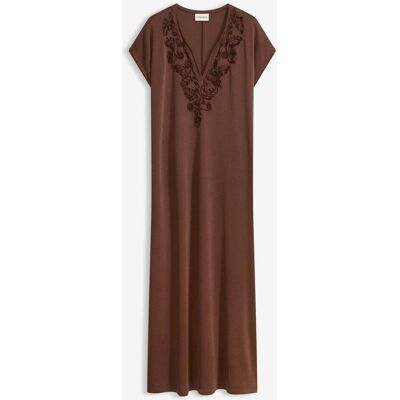 bonprix Tunika-Kleid mit Stickereibraun 52Damen bonprix Tunika-Kleid mit Stickereibraun 52Damen