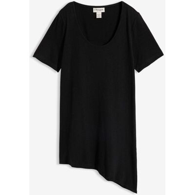 bonprix Asymetrisches Longshirt aus Baumwoll-Viskose-Mischungschwarz 52Damen bonprix Asymetrisches Longshirt aus Baumwoll-Viskose-Mischungschwarz 52Damen