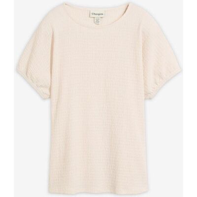 bonprix T-Shirt aus strukturiertem Materialweiß 40Damen bonprix T-Shirt aus strukturiertem Materialweiß 40Damen