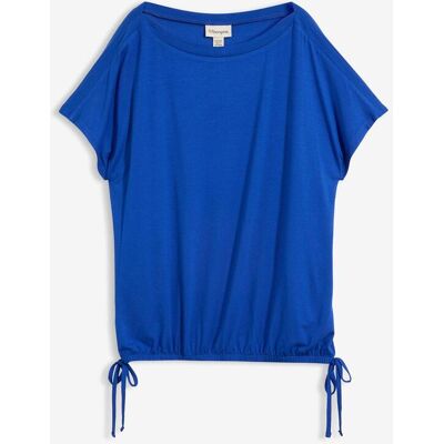 bonprix T-Shirt mit fließender Viskoseblau 52Damen bonprix T-Shirt mit fließender Viskoseblau 52Damen