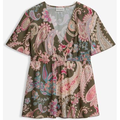bonprix Bluse aus fließender Viskosegrün 40Damen bonprix Bluse aus fließender Viskosegrün 40Damen