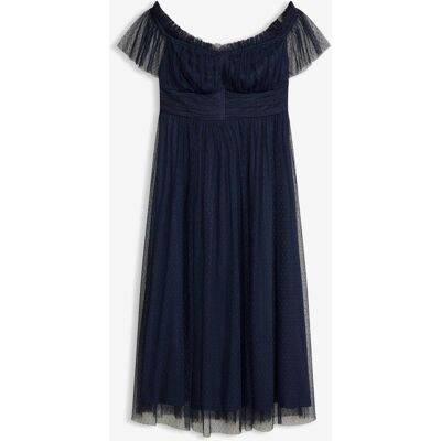 bonprix Maxikleid aus zartem Tüllblau 46Damen bonprix Maxikleid aus zartem Tüllblau 46Damen