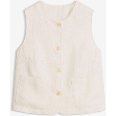 bonprix Weste mit Rundhalsausschnittbeige 40Damen bonprix Weste mit Rundhalsausschnittbeige 40Damen