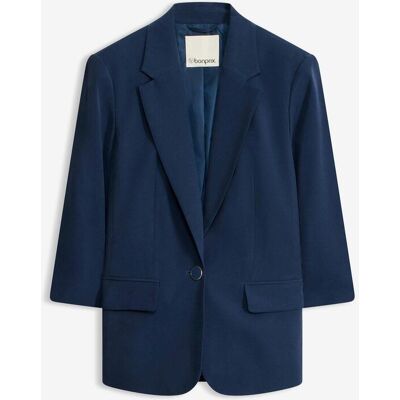 bonprix Lockerer 3/4-Arm-Blazer aus Viskoseblau 44Damen bonprix Lockerer 3/4-Arm-Blazer aus Viskoseblau 44Damen