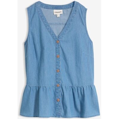 bonprix Jeans-Blusentop aus Bio-Baumwolleblau 44Damen bonprix Jeans-Blusentop aus Bio-Baumwolleblau 44Damen