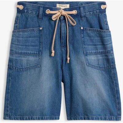 bonprix Jeans-Bermuda Mid Waist, Kordelblau 42Damen bonprix Jeans-Bermuda Mid Waist, Kordelblau 42Damen