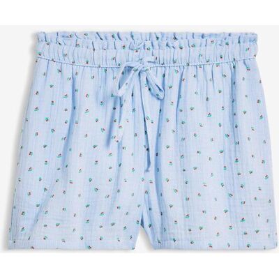 bonprix Schlupf-Shorts aus luftigem Musselinblau 48Damen bonprix Schlupf-Shorts aus luftigem Musselinblau 48Damen