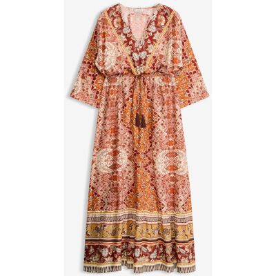 bonprix Maxikleid aus fließender Viskosebraun 40Damen bonprix Maxikleid aus fließender Viskosebraun 40Damen