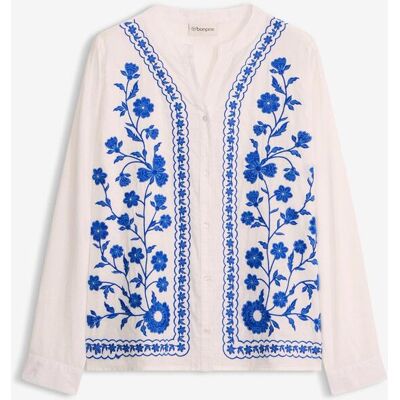 bonprix Bluse aus reiner Baumwolle mit Stickereiweiß 36Damen bonprix Bluse aus reiner Baumwolle mit Stickereiweiß 36Damen