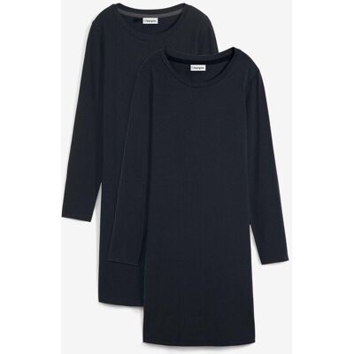 bonprix Jerseykleid aus Baumwolle mit Stretch (2er Pack)schwarz 52Damen bonprix Jerseykleid aus Baumwolle mit Stretch (2er Pack)schwarz 52Damen