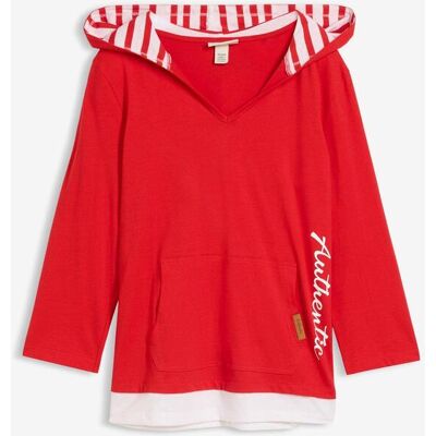 bonprix Kapuzen-Shirt, 3/4-Arm aus reiner Baumwollerot 40Damen bonprix Kapuzen-Shirt, 3/4-Arm aus reiner Baumwollerot 40Damen