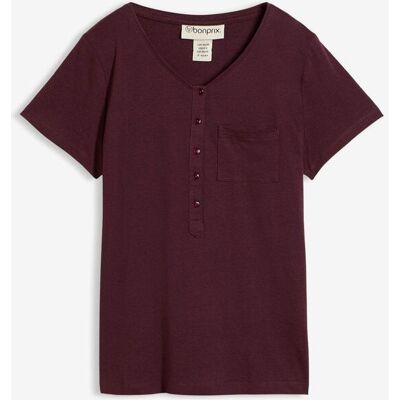 bonprix T-Shirt mit Knopfleisterot 36Damen bonprix T-Shirt mit Knopfleisterot 36Damen