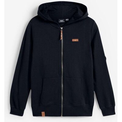 bonprix Kapuzen-Sweatjacke aus reiner Baumwolleschwarz 52Damen bonprix Kapuzen-Sweatjacke aus reiner Baumwolleschwarz 52Damen
