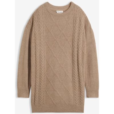 bonprix Oversize-Pullover mit Zopfmusterbraun 52Damen bonprix Oversize-Pullover mit Zopfmusterbraun 52Damen