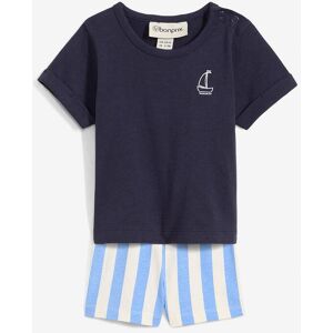 bonprix Shirt und kurze Hose aus reiner Bio-Baumwolle (2-tlg.Set)blau 56Knaben bonprix Shirt und kurze Hose aus reiner Bio-Baumwolle (2-tlg.Set)blau 56Knaben