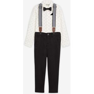 bonprix Langarmhemd, Stretch-Hose, Hosenträger und Fliege (4-tlg.Set)weiß 104Knaben bonprix Langarmhemd, Stretch-Hose, Hosenträger und Fliege (4-tlg.Set)weiß 104Knaben