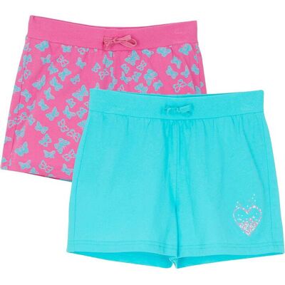 bonprix Shorts aus reiner Bio-Baumwolle (2er-Pack)blau 128Mädchen bonprix Shorts aus reiner Bio-Baumwolle (2er-Pack)blau 128Mädchen