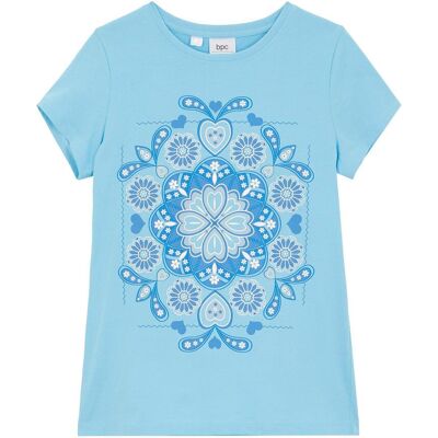 bonprix T-Shirt aus reiner Bio-Baumwolleblau 128Mädchen bonprix T-Shirt aus reiner Bio-Baumwolleblau 128Mädchen