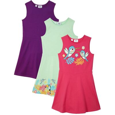 bonprix Jerseykleid aus reiner Bio-Baumwolle (3er Pack)grün 116Mädchen bonprix Jerseykleid aus reiner Bio-Baumwolle (3er Pack)grün 116Mädchen