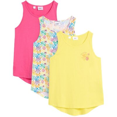 bonprix Top aus reiner Bio-Baumwolle (3er-Pack)gelb 164Mädchen bonprix Top aus reiner Bio-Baumwolle (3er-Pack)gelb 164Mädchen
