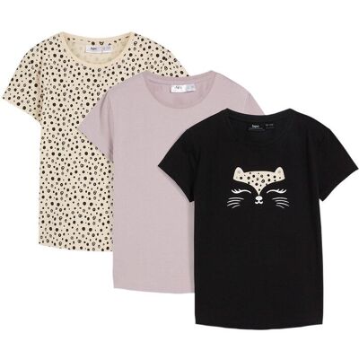 bonprix T-Shirt aus reiner Bio Baumwolle (3er Pack)lila 152Mädchen bonprix T-Shirt aus reiner Bio Baumwolle (3er Pack)lila 152Mädchen