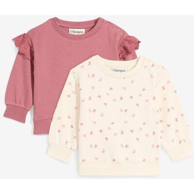 bonprix Sweatshirt aus reiner Bio-Baumwolle (2er Pack)lila 92Mädchen bonprix Sweatshirt aus reiner Bio-Baumwolle (2er Pack)lila 92Mädchen