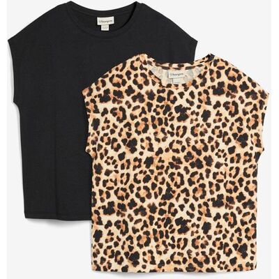 bonprix T-Shirt aus reiner Bio-Baumwolle (2er Pack)schwarz 128Mädchen bonprix T-Shirt aus reiner Bio-Baumwolle (2er Pack)schwarz 128Mädchen