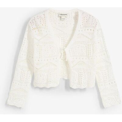 bonprix Ajour-Bolero mit 3/4 Ärmelnweiß 128Mädchen bonprix Ajour-Bolero mit 3/4 Ärmelnweiß 128Mädchen