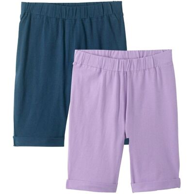bonprix Radlerhose mit Bio-Baumwolle (2er Pack)lila 128Mädchen bonprix Radlerhose mit Bio-Baumwolle (2er Pack)lila 128Mädchen