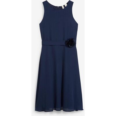 bonprix Kleid mit Blumen-Applikationblau 164Mädchen bonprix Kleid mit Blumen-Applikationblau 164Mädchen