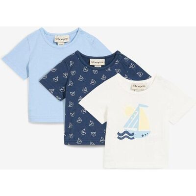 bonprix T-Shirts aus reiner Bio-Baumwolle (3er Pack)blau 80Knaben bonprix T-Shirts aus reiner Bio-Baumwolle (3er Pack)blau 80Knaben